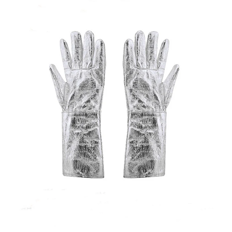 Five Finger Aluminium Foil Heat And Water Resistant Working Fire Emergency Gloves Oil Field Gloves Proof Gloves 500&800 Degrees