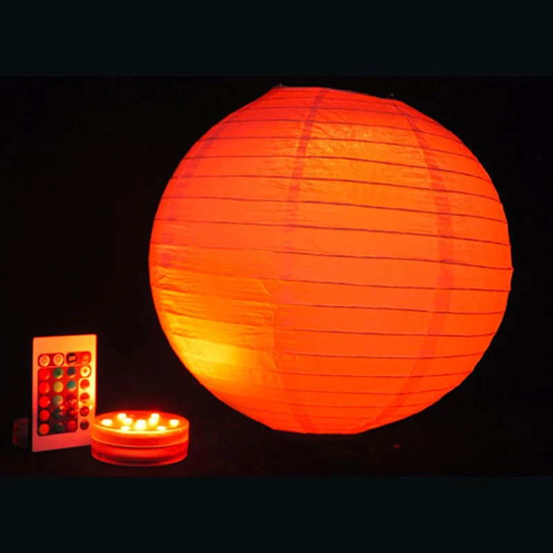 Colorful LED paper lantern lights with remote control, 16 colors