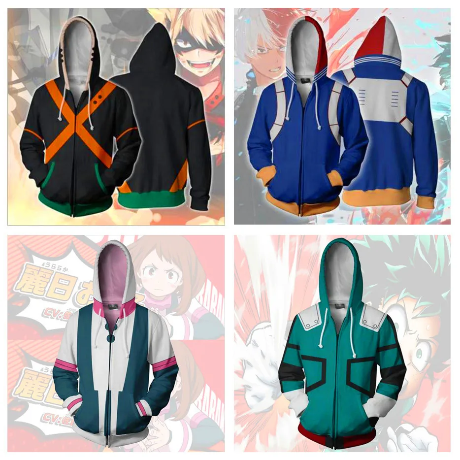 3D кардиган с капюшоном My Hero Academia вечерние толстовки для косплея героями