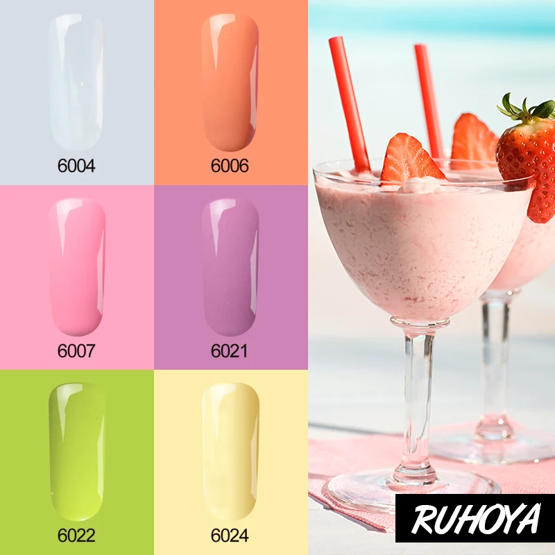 

Ruhoya Soak Off UV Gel Nail Polish 3 In 1 Manicure Decoration Nail Art Gel Varnish One Step Professional 24 Colors Nail Polish