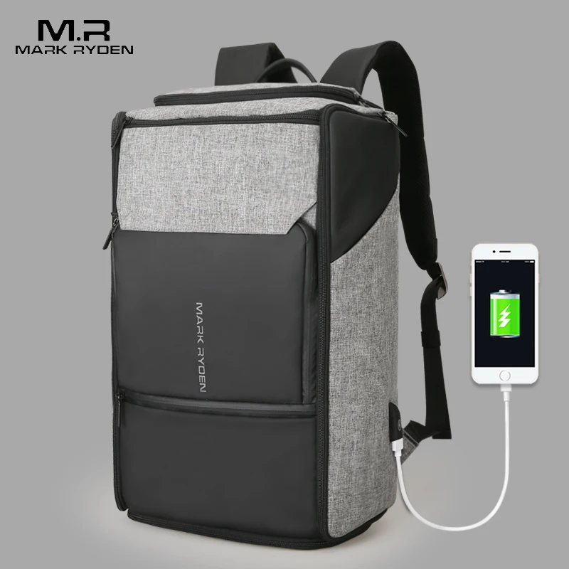 Mark Ryden New USB Recharging High Capacity Backpack 180 Degree Travel Bag Fit for 17.3 Inches Laptop New Design Bag