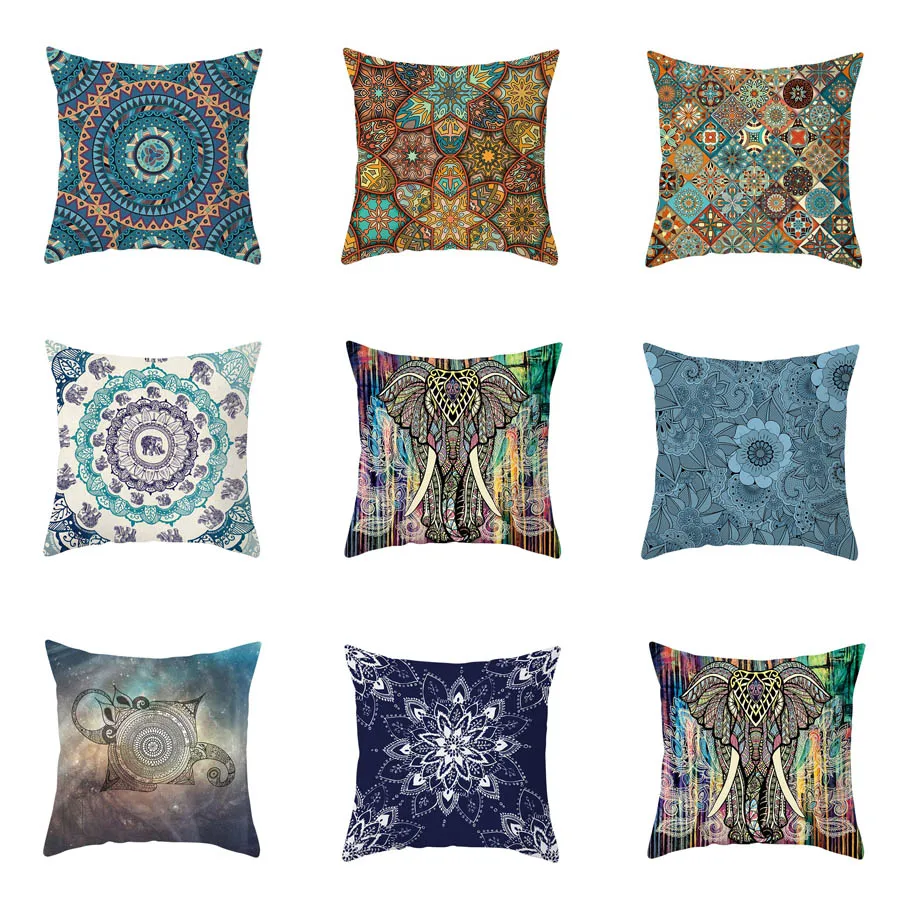 

YWZN Mandala Printing Cushion Cover Creative India Mandala Polyester Throw Pillow Case Decorative Pillowcase Cushion Cover
