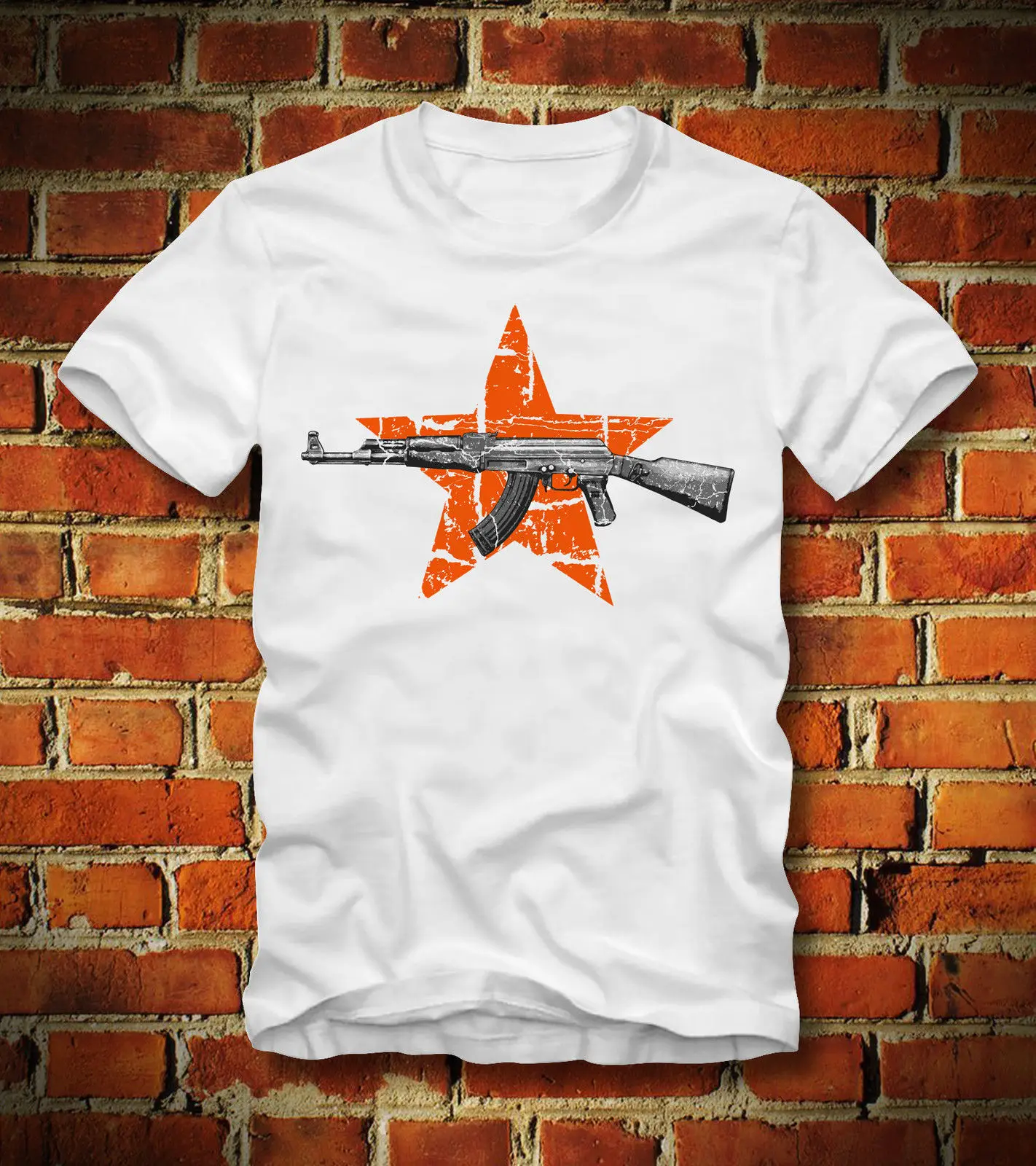 2018 Nuova Estate Tee Shirt Divertente T SHIRT AK 47 KALASHNIKOV RUSSIA PUTIN KOMMUNISMUS RUSSLAND POPPA 56 T-Shirt Personalizzate
