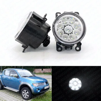 

LED Front Fog Lights for MITSUBISHI L200 KB_T KA_T Pickup Car Styling Round Bumper DRL Daytime Running Driving fog lamps