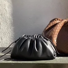 Высокое качество, простая модная кожаная мягкая плиссированная сумка на плечо с пельменями, большая сумка-мессенджер для женщин, повседневный клатч, женские сумки