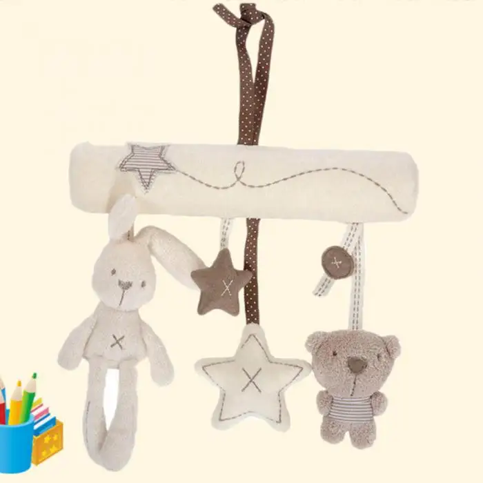 Новорожденная детская коляска колокольчик кровать коляска мягкая подвесная игрушка животные погремушки для младенца успокаивающие игрушки
