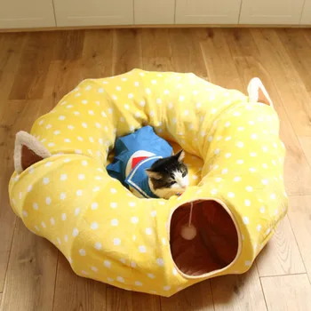 

Petshy New Pet Tunnel Tubes Cat Beds House Collapsible Kitten Dog Bleeping Bag Funny Puppy Cats Long Tunnel Play Toy with Ball
