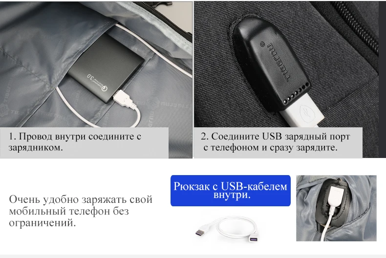 Бренд Tigernu, usb зарядка, 15,6 дюймов, для ноутбука, Противоугонный, мужской модный школьный рюкзак, мужской, прочный, Mochila, для путешествий, повседневные сумки для мальчиков