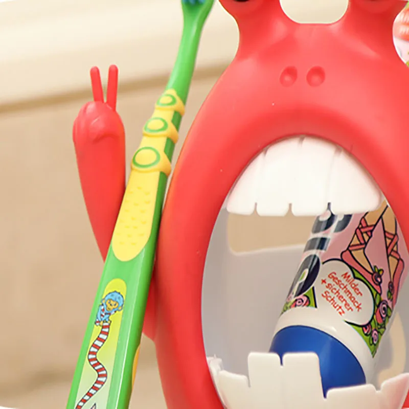 ONEUP Мультфильм Детская Зубная паста держатель коробка лягушка присоска настенная подставка для зубных щеток крепление Стенд аксессуары для ванной комнаты Набор