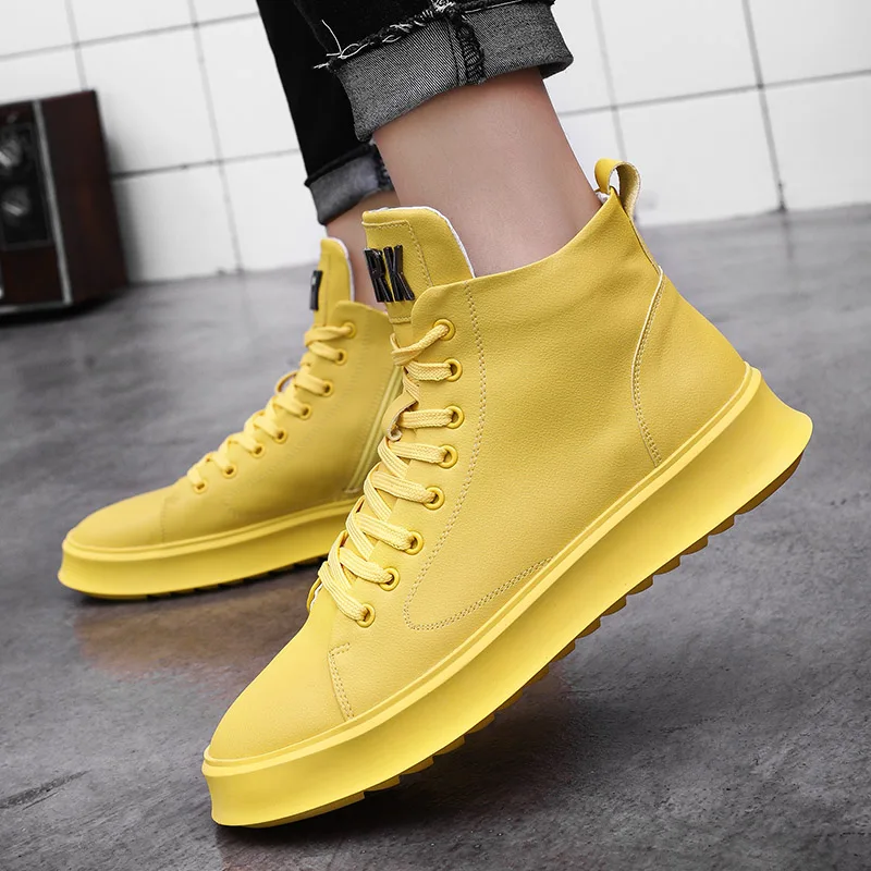 yellow casual shoes