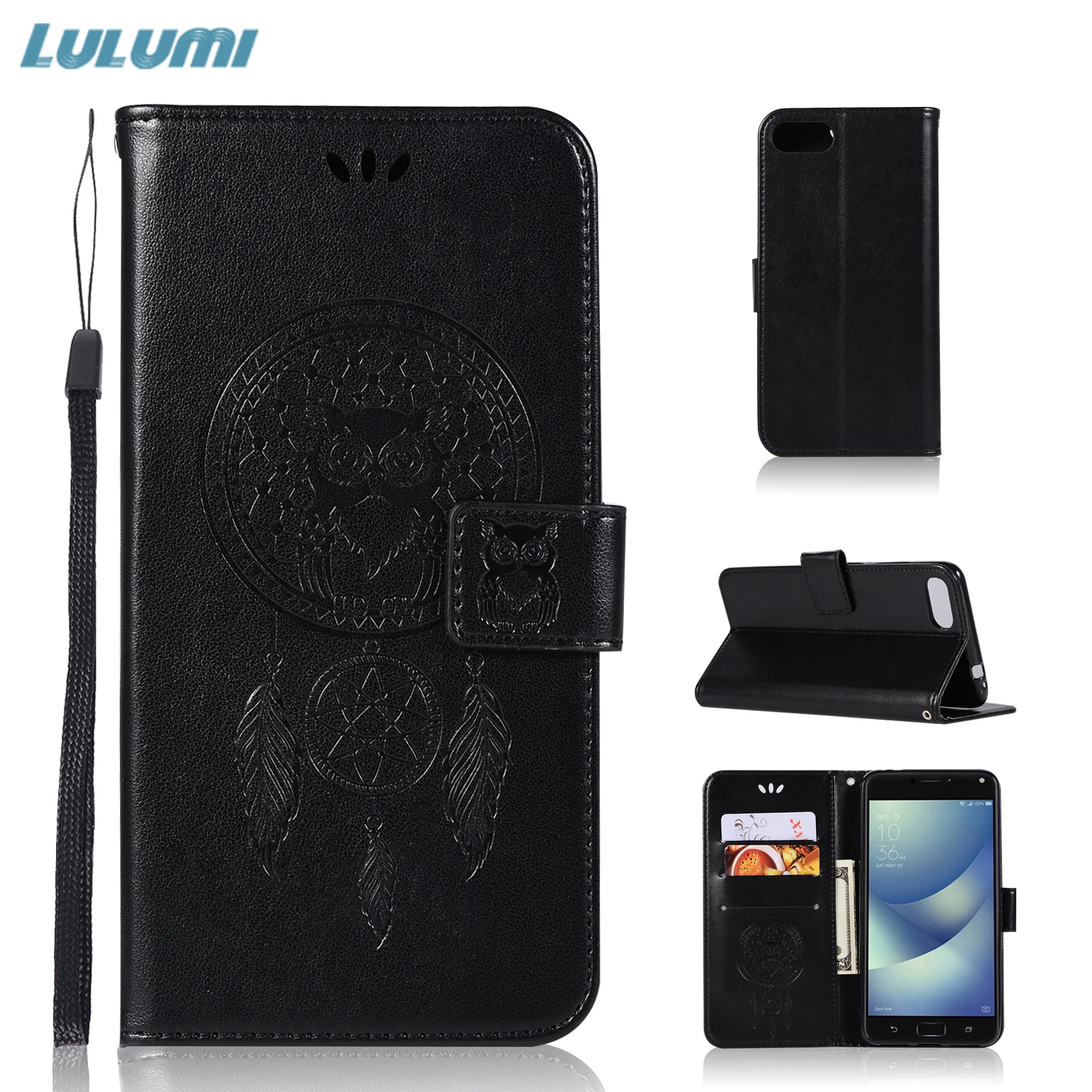 Lulumi for Asus Zenfone 4 Max ZC554KL Flip Case PU+TPU Card Slot Wallet Magnetic Pattern Painting Vintage | Мобильные телефоны и