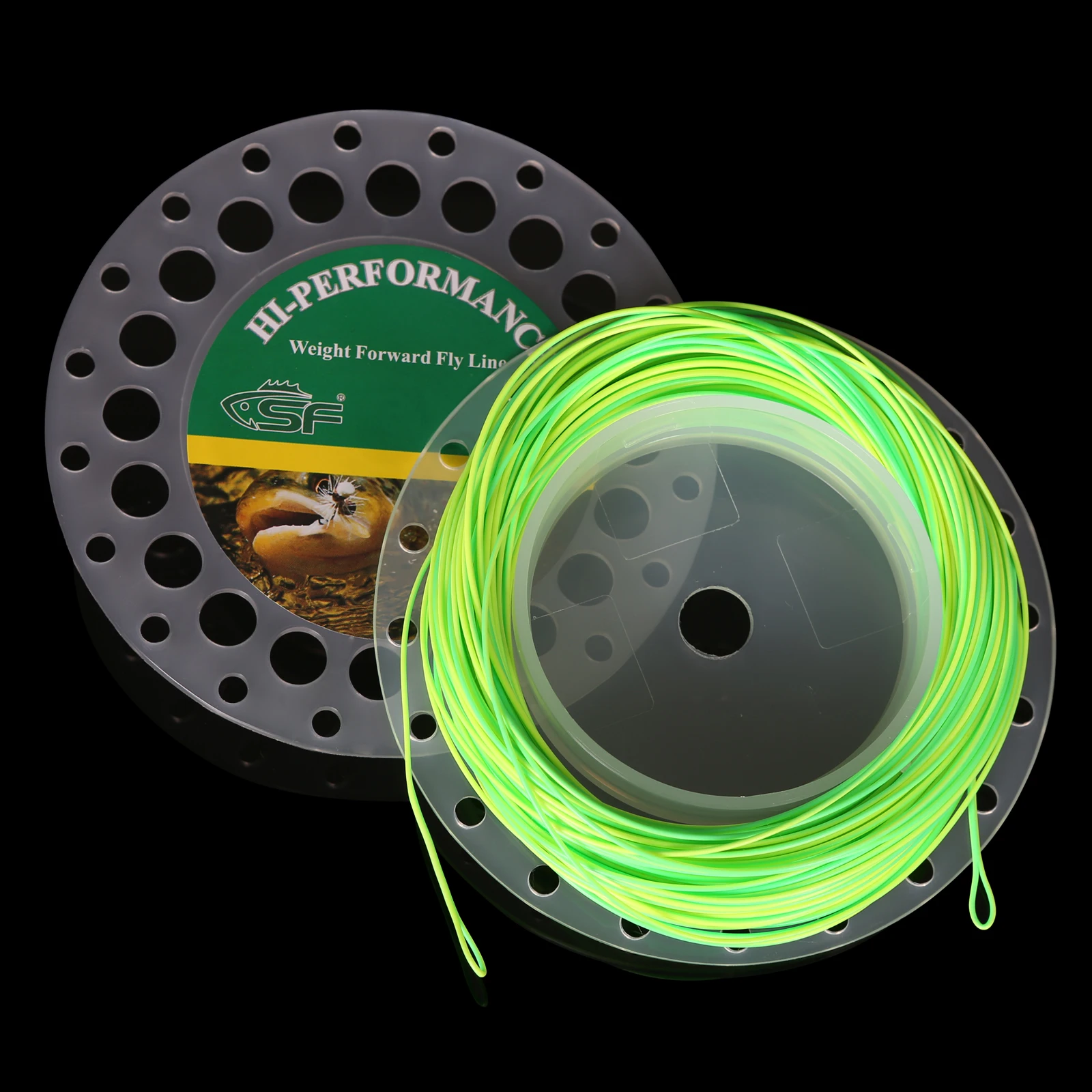 SF Fly Line All-Viz Bi-color Вес вперед плавающий Fly Fishing LineFluro желтый/озеро синий 100FT WF 4 6 7 8 9 F