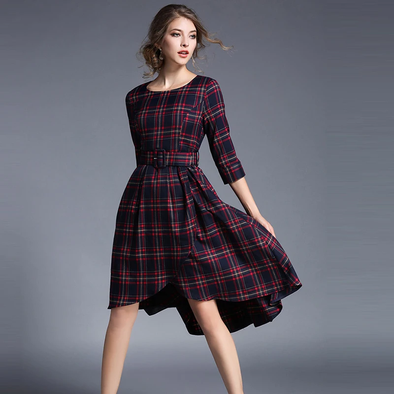 Multicolor Elegant Long Sleeve Dress