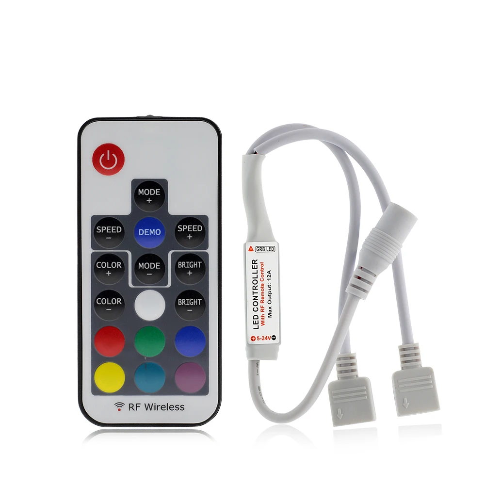 Светодиодный RGB контроллер черный/белый/двойной 12 в пост. Тока 17key RF беспроводной