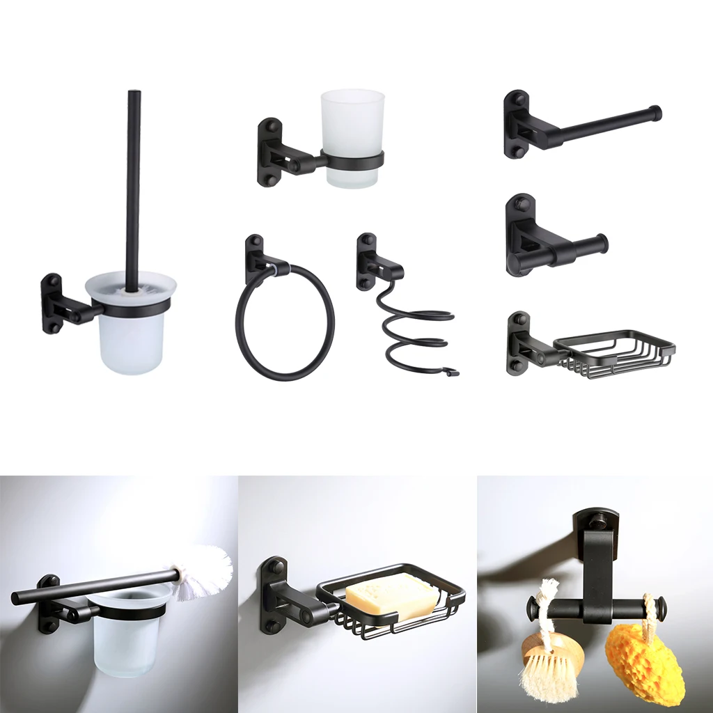 

Bathroom Hardware Towel Ring Toilet Paper Holder Soap Dish Hair Dryer Rack
