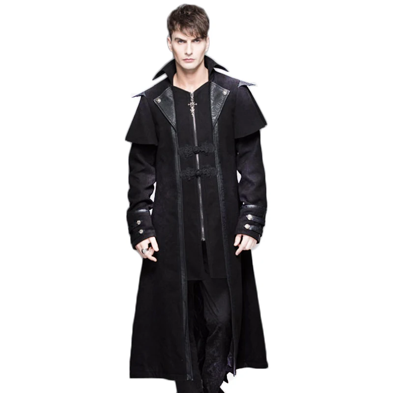 Giacca da uomo a maniche lunghe Punk gotica giacca a vento invernale  cappotto lungo antivento Steampunk di colore nero per abbigliamento uomo|coat  for men|windbreaker jacketmen jacket - AliExpress