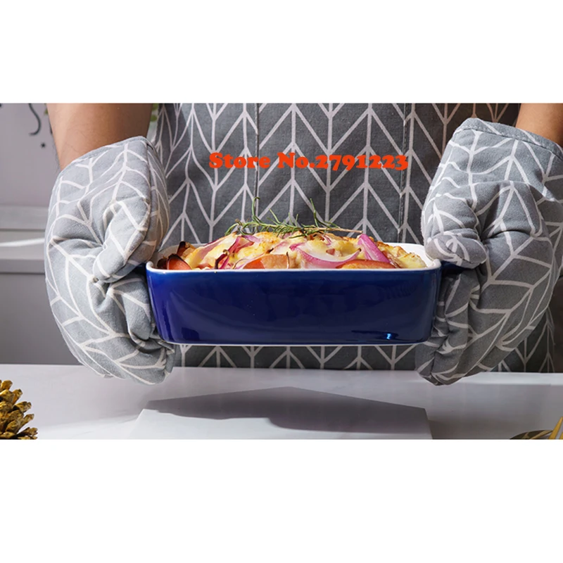 

Baking cheese Western dishes Creative binaural baking dish Baking rice bowl Ceramic square oven cutlery