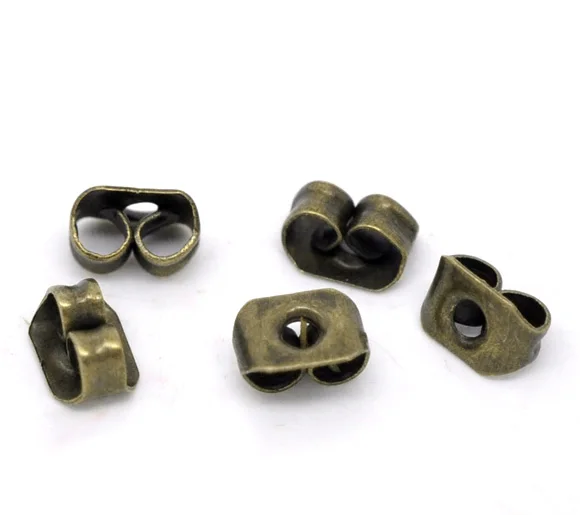 

Earring Findings Ear Nuts Post Backs Antique Bronze 5x4mm, 150 PCs new