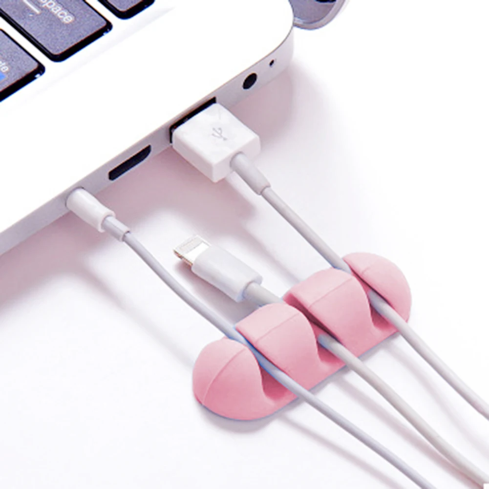 

10 Colors Mini Cable Thread Fasteners Data line organizer Line Fixer Winder Multifunction Wire Cord Cable Tidy Holder
