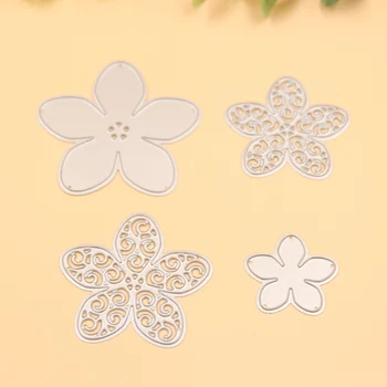 

KLJUYP 4pc Flowers Metal Cutting Dies Stencils for DIY Scrapbooking/photo album Decorative Embossing DIY Paper Cards