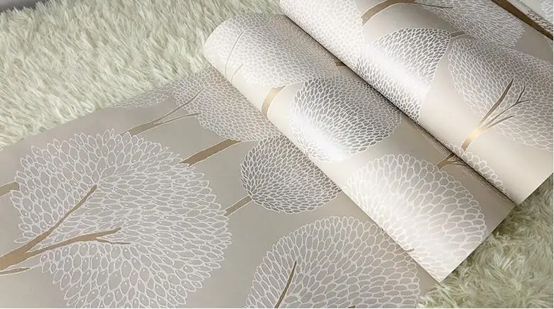 Waliicorners Modern minimalist embossed forest non-woven wallpaper 3D flocking Scandinavian hot forest bedroom video wallpaper 16 QQ20180411234022