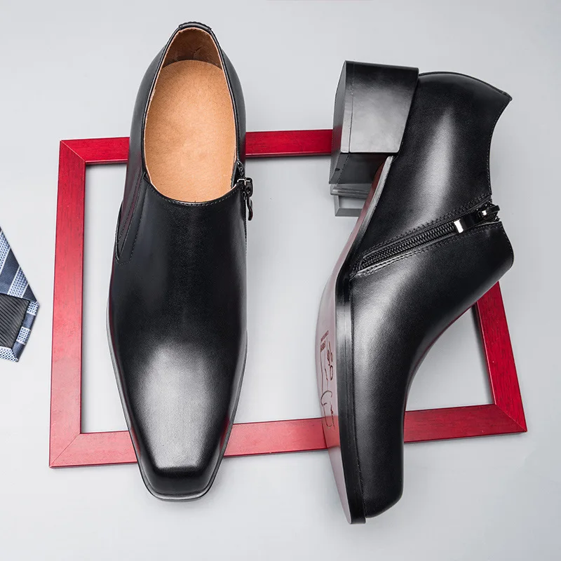 Small Size 5-10 Men High-Heeled Formall Dress Shoes England Style Height Increasing Genuine Leather Oxfords Leisure Shoes Men Small Size 5-10 Men High-Heeled Formall Dress Shoes England Style Height Increasing Genuine Leather Oxfords Leisure Shoes Men