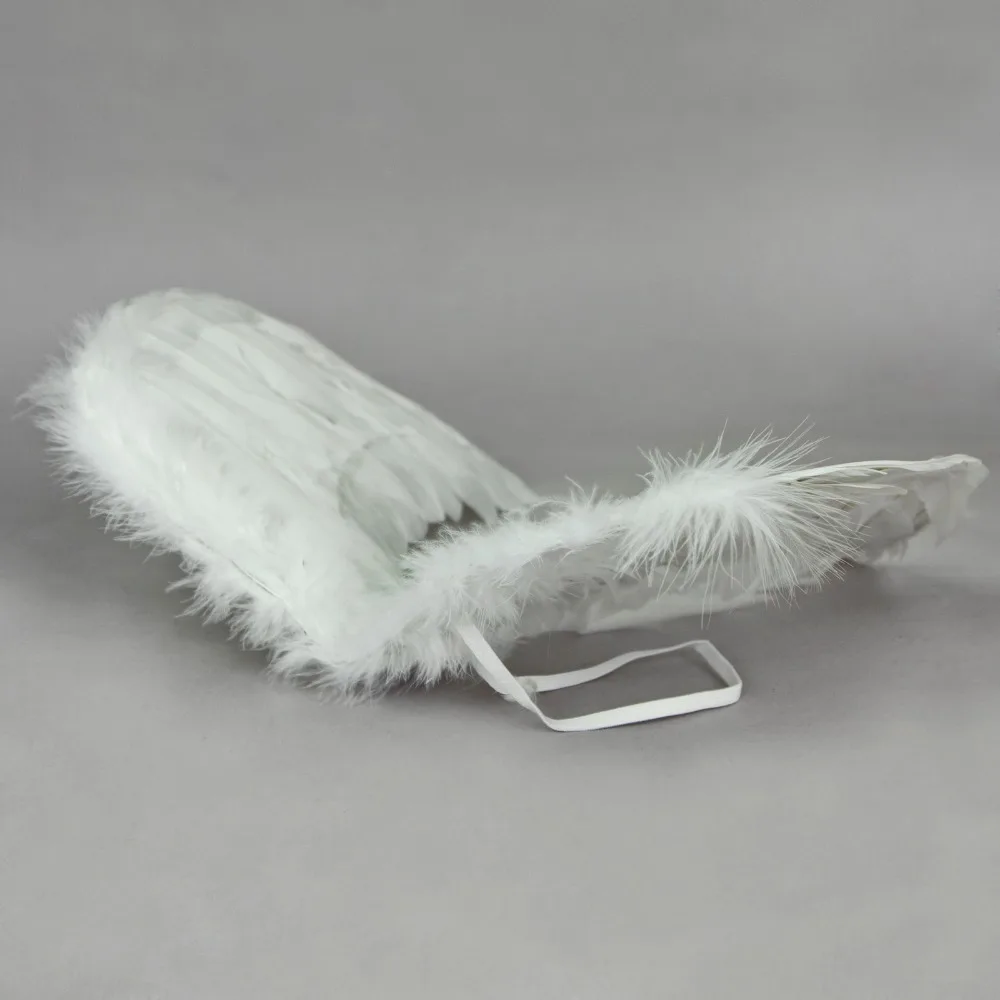 New Real White Fairy Nymph Fallen Angel Costume Feather Wings Accessories PF 