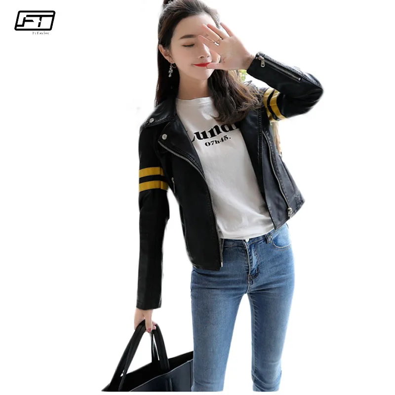Motorcycle Jacket Women Spring Autumn Short Coat Fashion