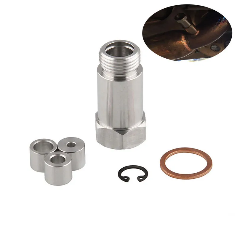 

Oxygen Sensor Lambda O2 M18 x1.5 Extension Extender Spacer Exhaust Restrictor Fitting+Adjustable Gas Flow Inserts Cel Fix Bung