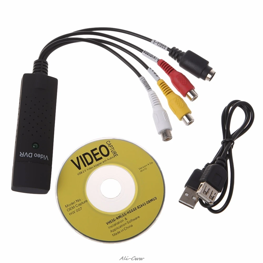 

USB 2.0 Video Capture Card Adapter TV DVD VHS DVR Converter For PC CCTV Camera Capture Device