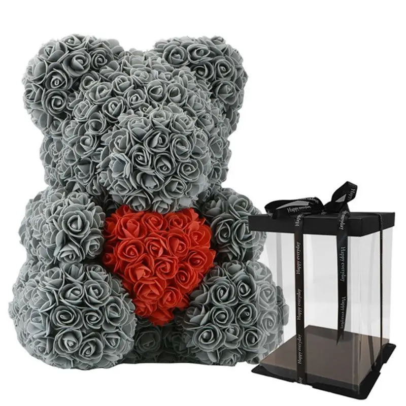

Artificial Flowers Rose Bear PE Foam Flower Teddy Bears Valentine Birthday Gifts MAR-14
