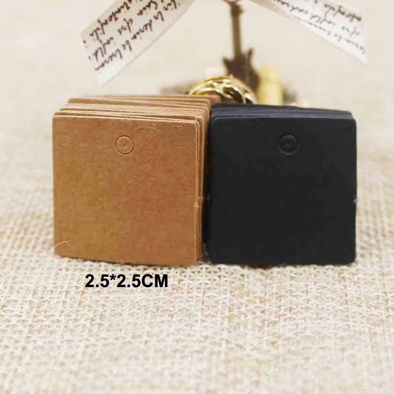 

NEW Mini Tag! Lovely Small square black/white/ Kraft paper cardboard Gift Tag Retro Hang tag 100pcs custom logo cost extra