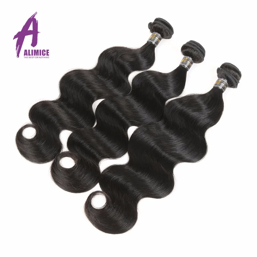 Alimice Brazilian Body Wave Hair Bundles Can Buy 134 Bundles Deal 100% Human Hair Weave Natural Color Remy Hair Extensions  (14)