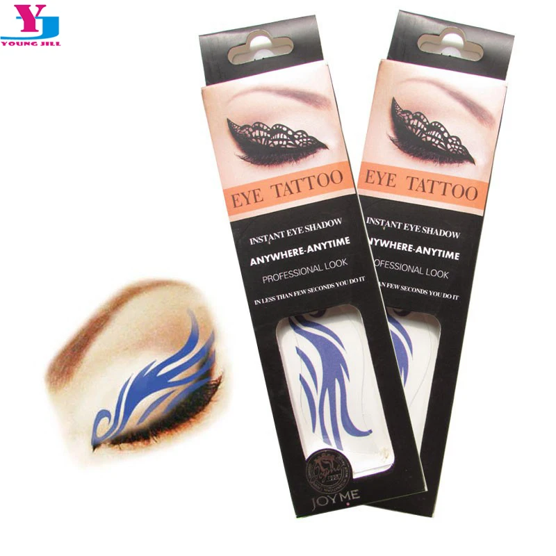 

Fashion Temporary Waterproof Eyeshadow Flash Tattoo Stickers Blue Fire Design Sexy Water Transfer Eyeliner Party Eye Makeup Tool