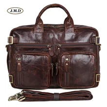 Мужской портфель из натуральной кожи в винтажном стиле, многофункциональная сумка, многофункциональная мужская сумка-мессенджер с Т-образным дизайном 7026Q