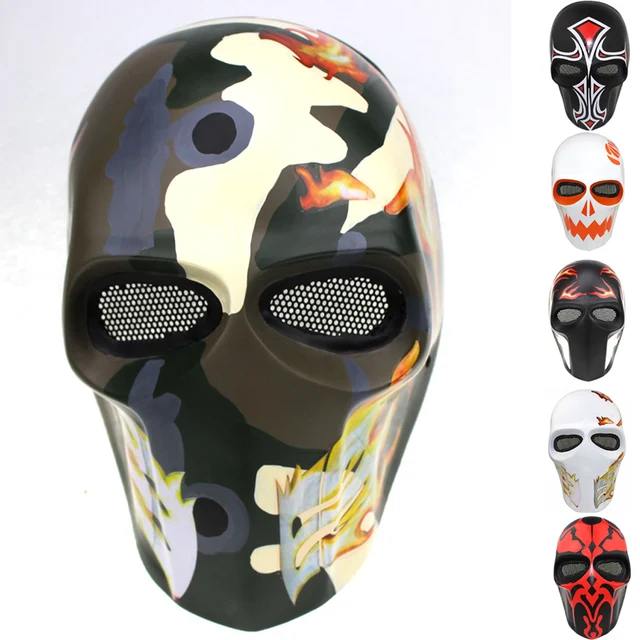 Ghost Horror Tactical Glass Fiber Masks Outdoor Military CS Paintball