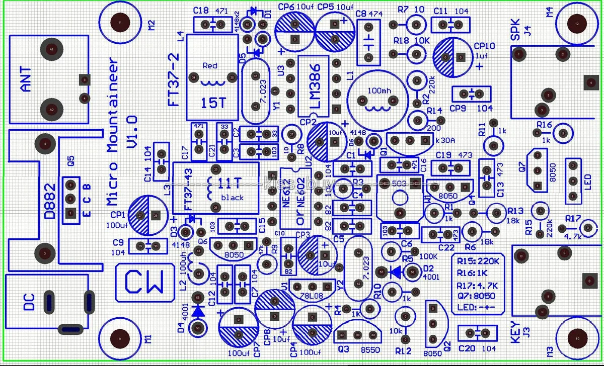 Микро альпинистский передатчик приемник CW QRP Ham любительский коротковолновый
