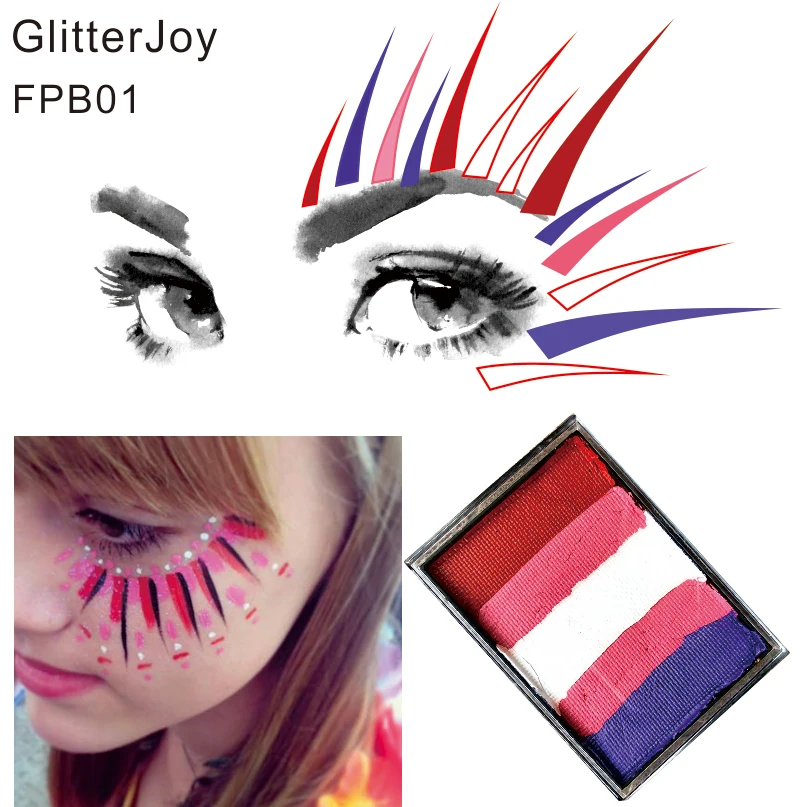 

FPB01 60g/pc Water Based Face Body Paint Split Cake Art use in Festival Party Fancy Dress Beauty Makeup Tool