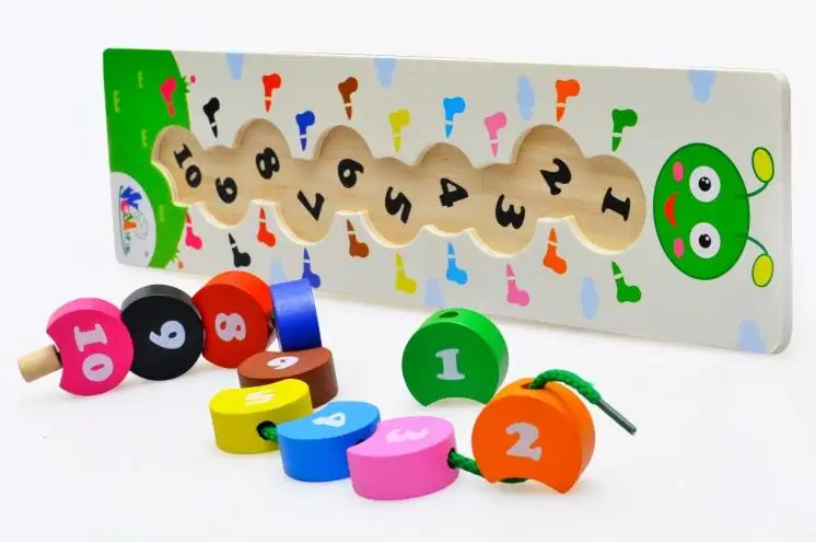 Деревянные Обучающие Развивающие детские игрушки гусеница цифровая ...