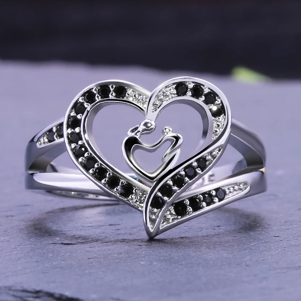 Huitan элегантный Heart Shaped Бесконечная любовь кольцо для Для женщин с креплением