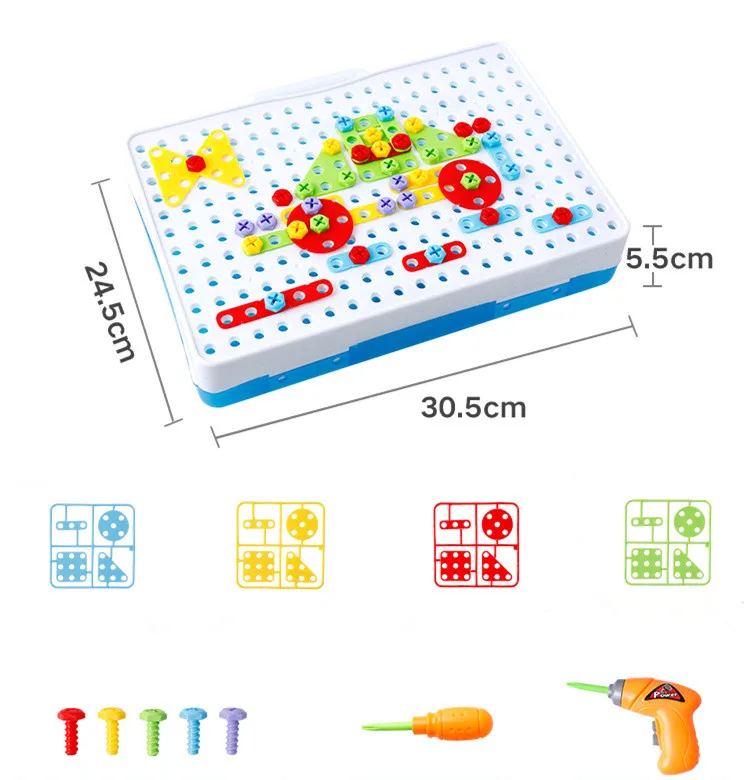Детская электрическая дрель гайка разборка сборка комбинированный инструмент стол ручная разборка винт головоломка ролевые игры игрушки