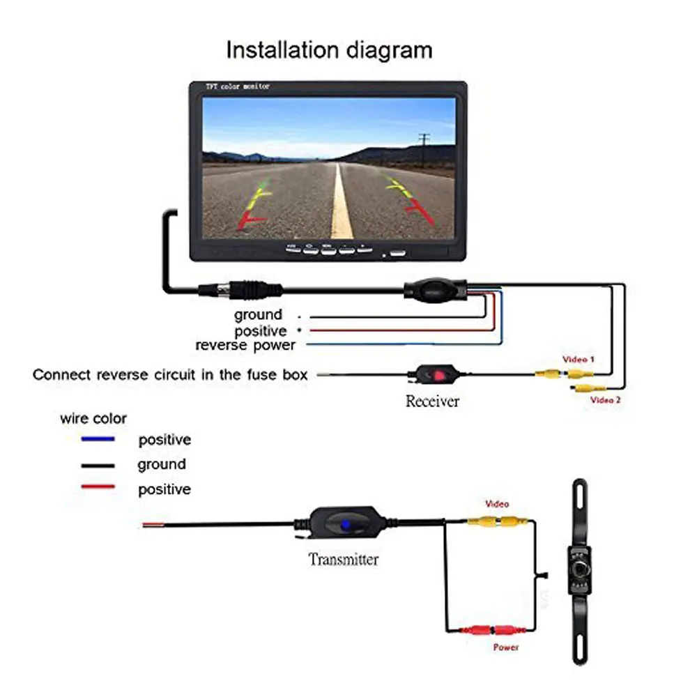 37 tft lcd monitor reversing camera wiring diagram