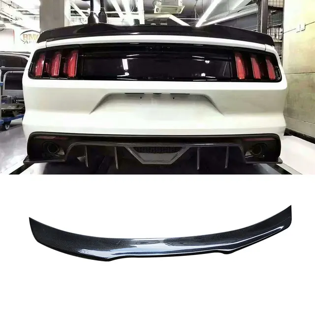 Carbon Fiber Rear Lip Spoiler Wings for Ford Mustang GT V8 V6 GT350R