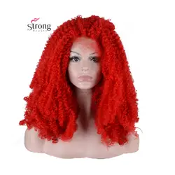 StrongBeauty Красный синтетический синтетические волосы на кружеве парик длинные кудрявый афропарик для женщин Цвет выбор