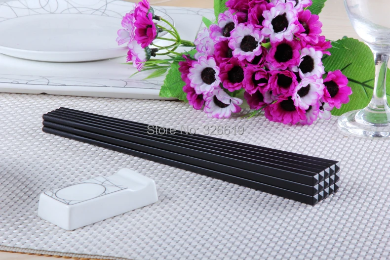 Палочки для еды 10 пар 27 см длинные черные палочки из меламина|chopstick rest|chopstick and spoon