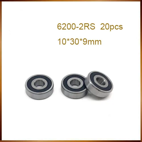 Подшипник ABEC 6200RS (20 шт.) 10x30x9 мм глубокий паз 6200-2RS шарикоподшипники 6200RZ 180200 RZ RS 6200 2RS