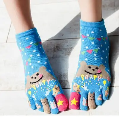 Осень-зима Для женщин и девочек Теплый мягкий яркий цветной комплекты с рисунками «пять пальцы рук и ног носки Для женщин хлопковые носки S-0674 - Цвет: 14