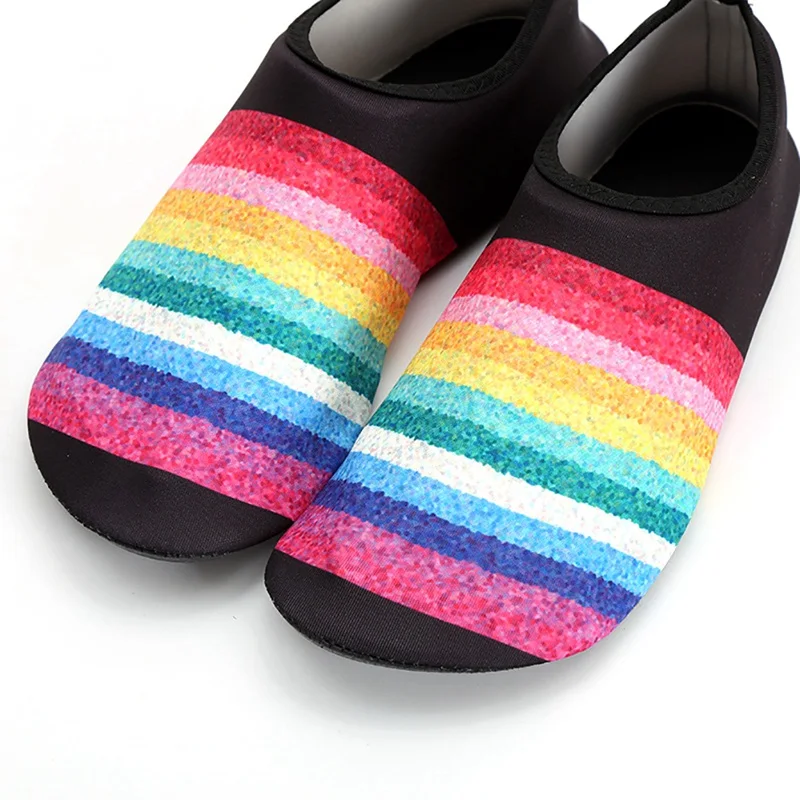 

Summer Beach Socks Men Shoes Big Plus Size Beach Shoes Woman Striped Colorful Sea Swimming Sneaker Seaside Diving Socks