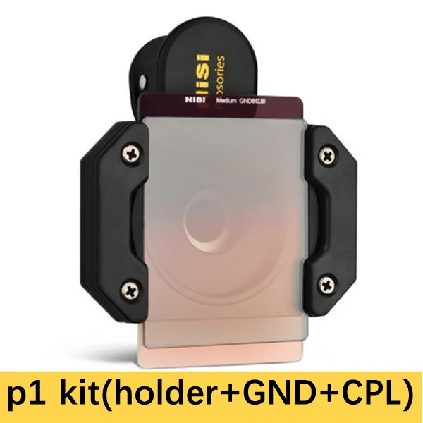 NISI P1 фильтры для фотографии комплект с CPL ND8 GND 0,9 держатель фильтра для iPhone 7 8 X samsung XIAOMI универсальный смартфон - Цвет: Синий