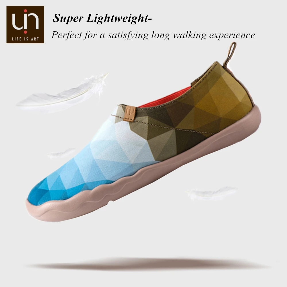 UIN Morning/ дизайн; расписная парусиновая обувь; мужские модные лоферы; широкие синие кроссовки; Легкая удобная повседневная обувь